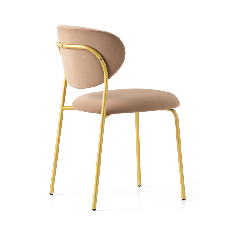 Elegant White Polyester Upholstered Chair with Metal Frame