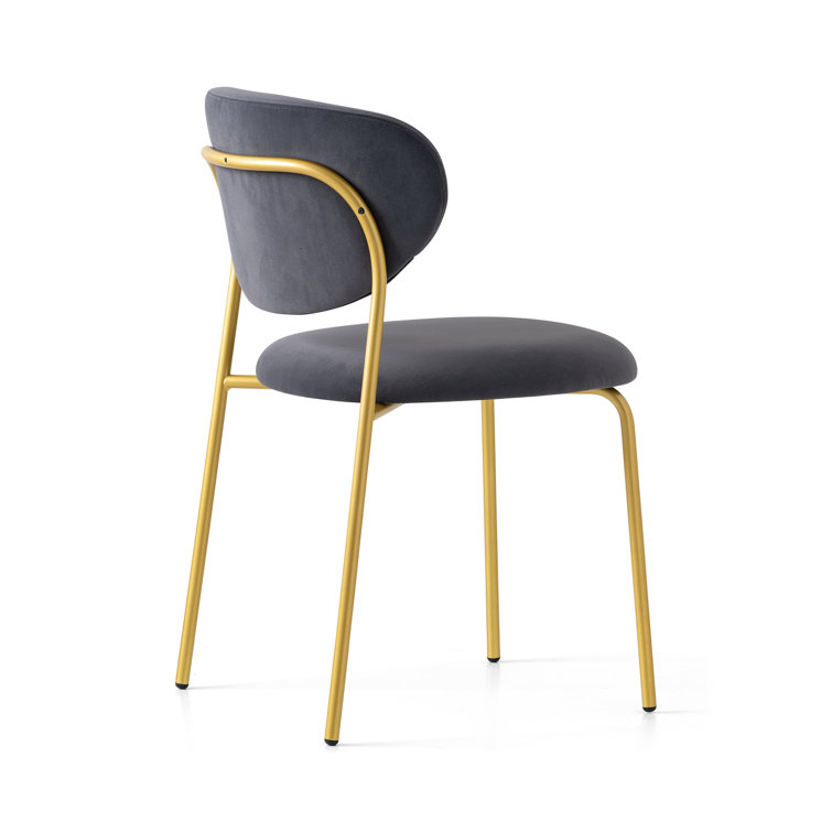 Elegant White Polyester Upholstered Chair with Metal Frame