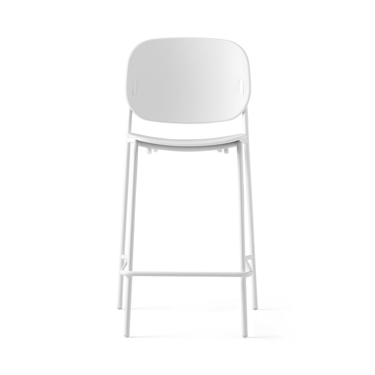 Extra Tall Matte White Metal Bar Stool