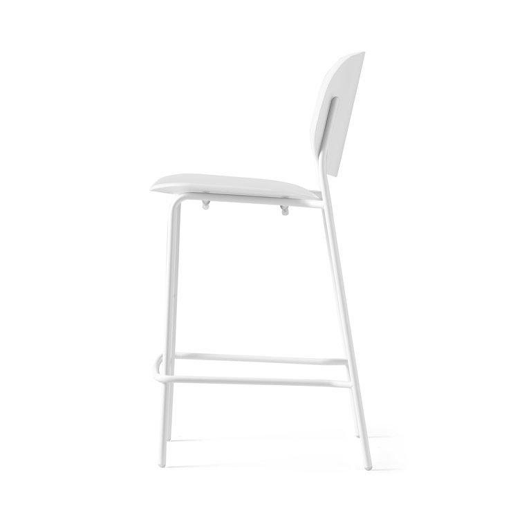 Extra Tall Matte White Metal Bar Stool