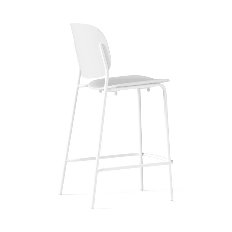 Extra Tall Matte White Metal Bar Stool