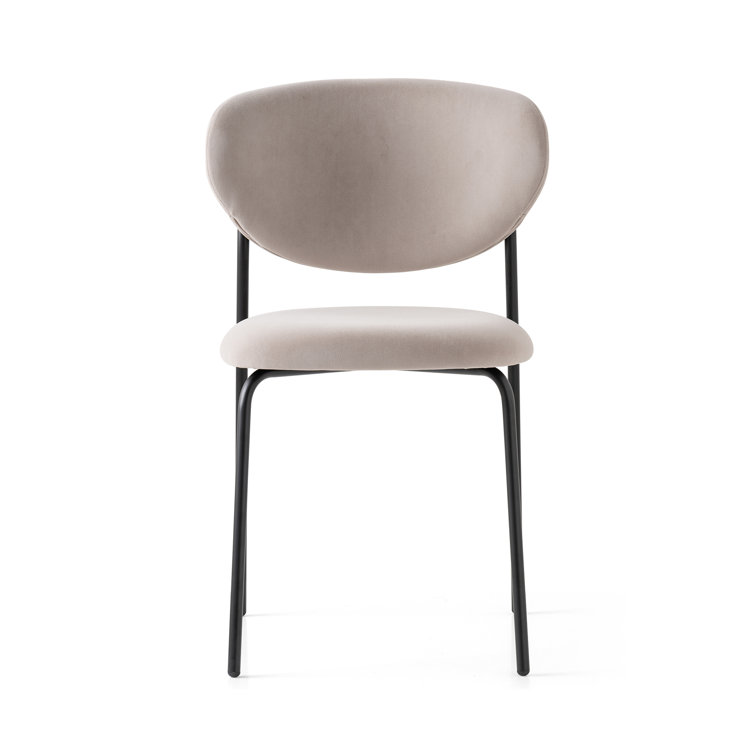 Sand Matt Upholstered Chair with Matt Black Metal Frame