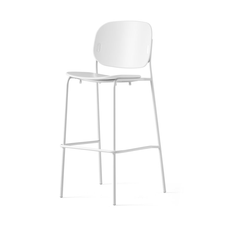 Extra Tall Matte White Metal Bar Stool
