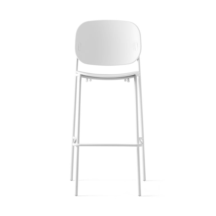 Extra Tall Matte White Metal Bar Stool