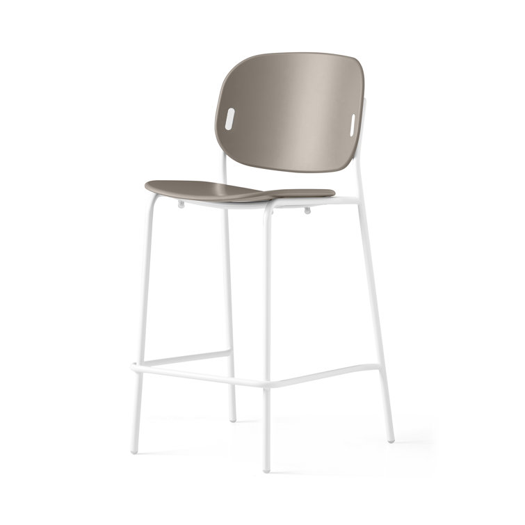 Extra Tall Matte White Metal Bar Stool