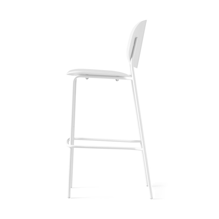 Extra Tall Matte White Metal Bar Stool