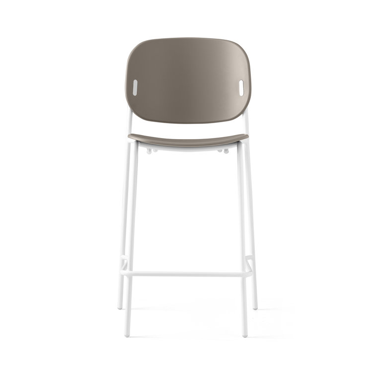 Extra Tall Matte White Metal Bar Stool