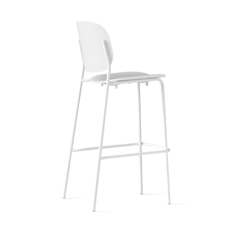 Extra Tall Matte White Metal Bar Stool