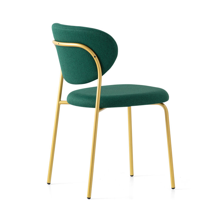 Elegant White Polyester Upholstered Chair with Metal Frame