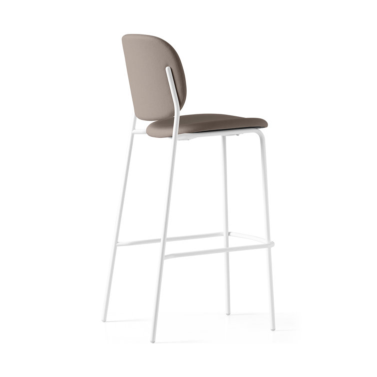 Modern Matt Taupe 30.75'' Upholstered Bar Stool with Metal Base