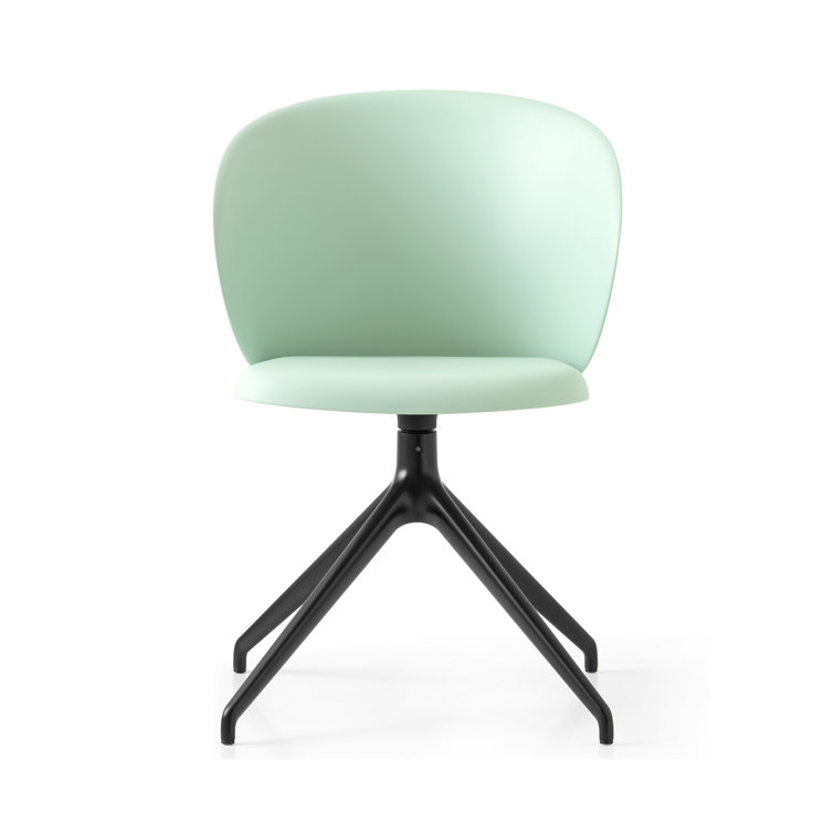 Matt Black and Sand Aluminum Upholstered Swivel Arm Chair