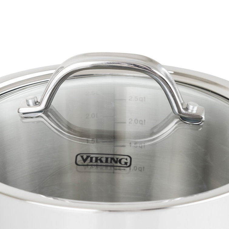 Viking 3-Ply Stainless Steel 7-Piece Cookware Set with Glass Lids