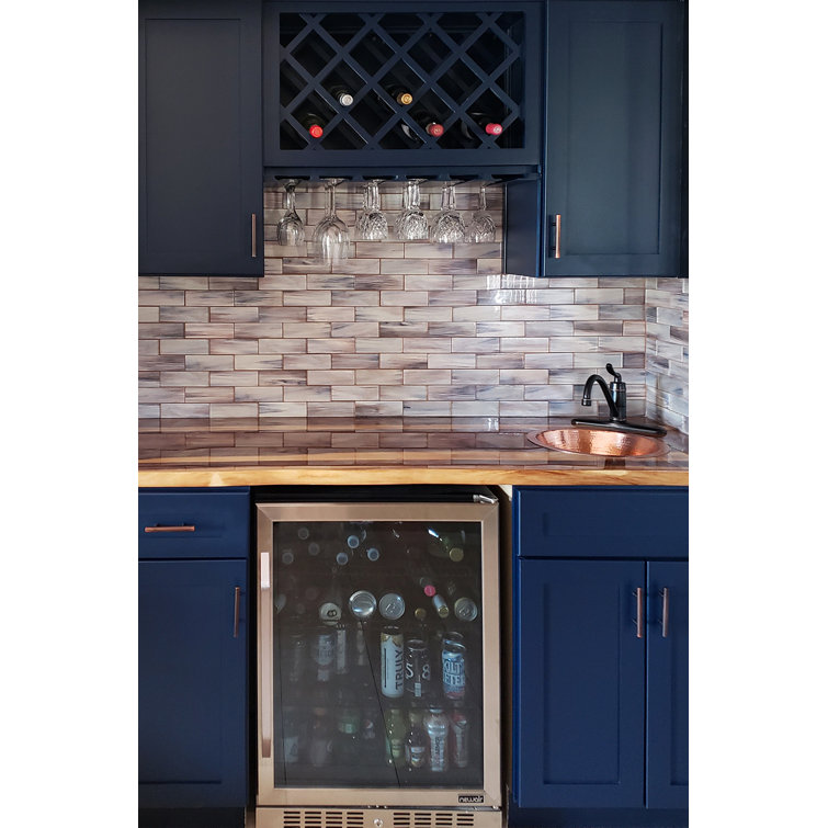 14" Round Hammered Polished Copper Bar Sink