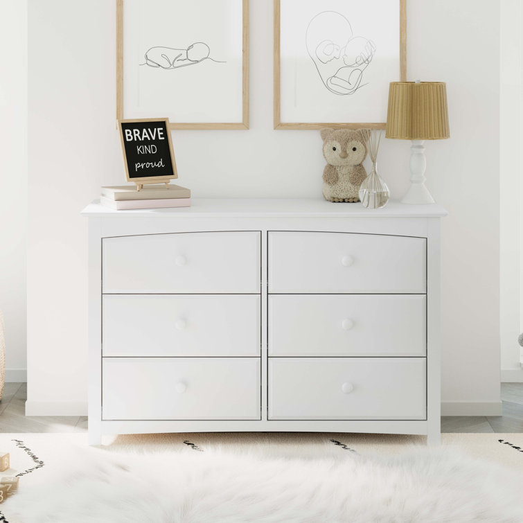 Kenton Classic White 6-Drawer Nursery Dresser with Safety Stops