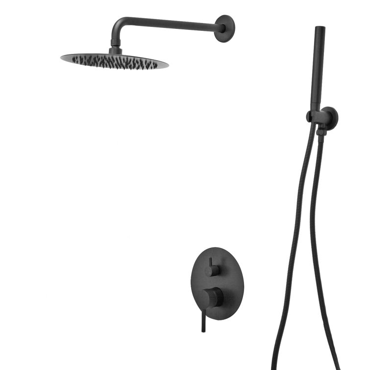 Matte Black Multi-Head Rainfall Wall Mounted Shower System