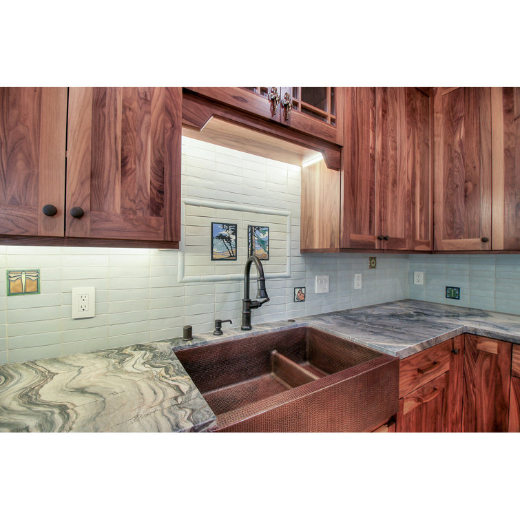 33" Hammered Copper Farmhouse Double Basin Kitchen Sink
