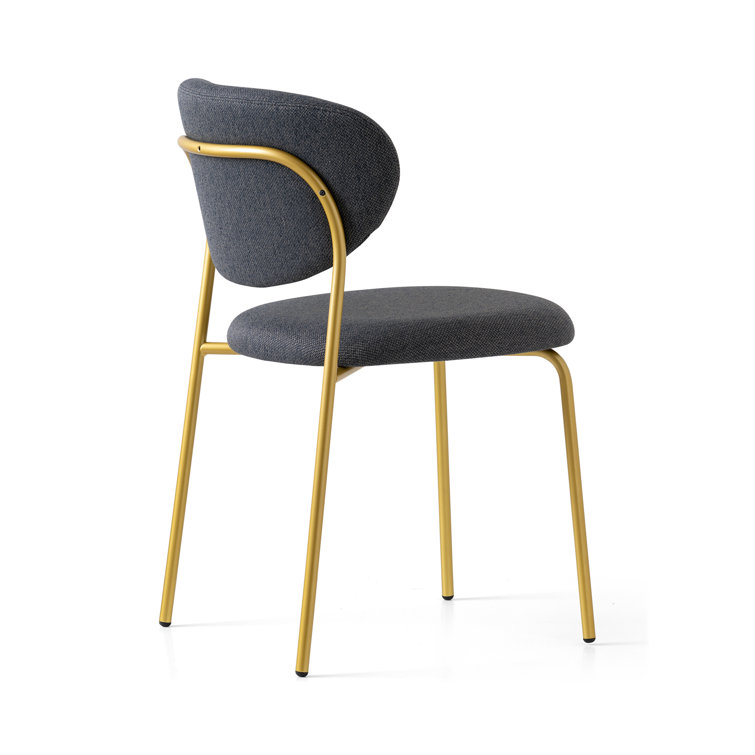 Elegant White Polyester Upholstered Chair with Metal Frame