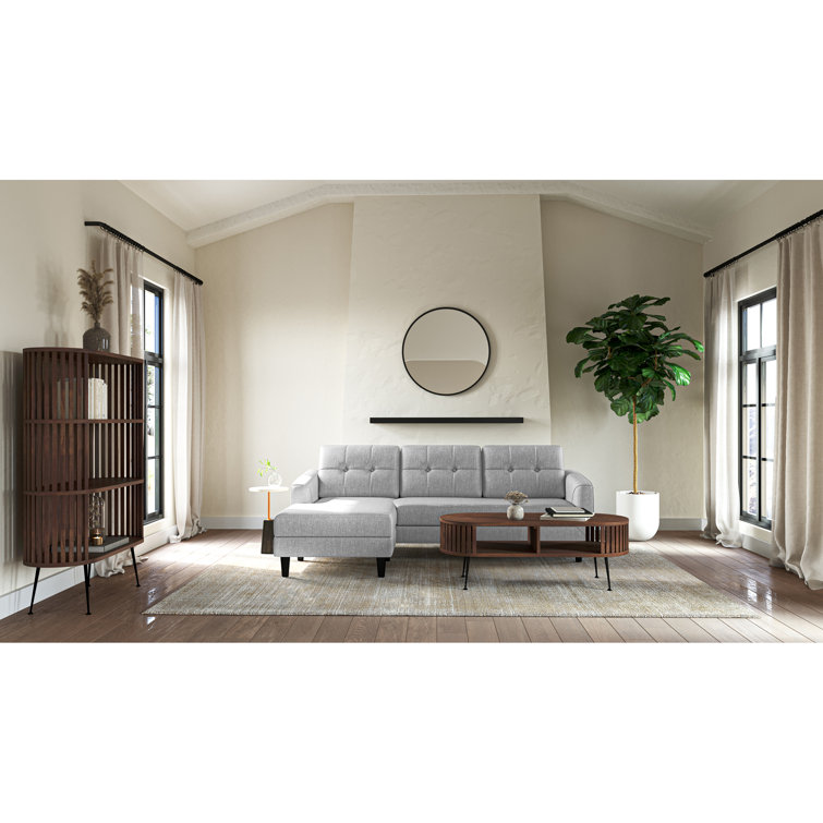 Henrich 41'' Walnut Mid-Century Modern Bookshelf with Steel Legs