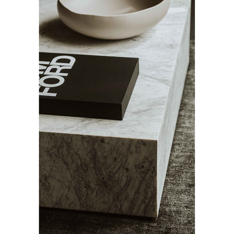 Monika Square White Marble Coffee Table