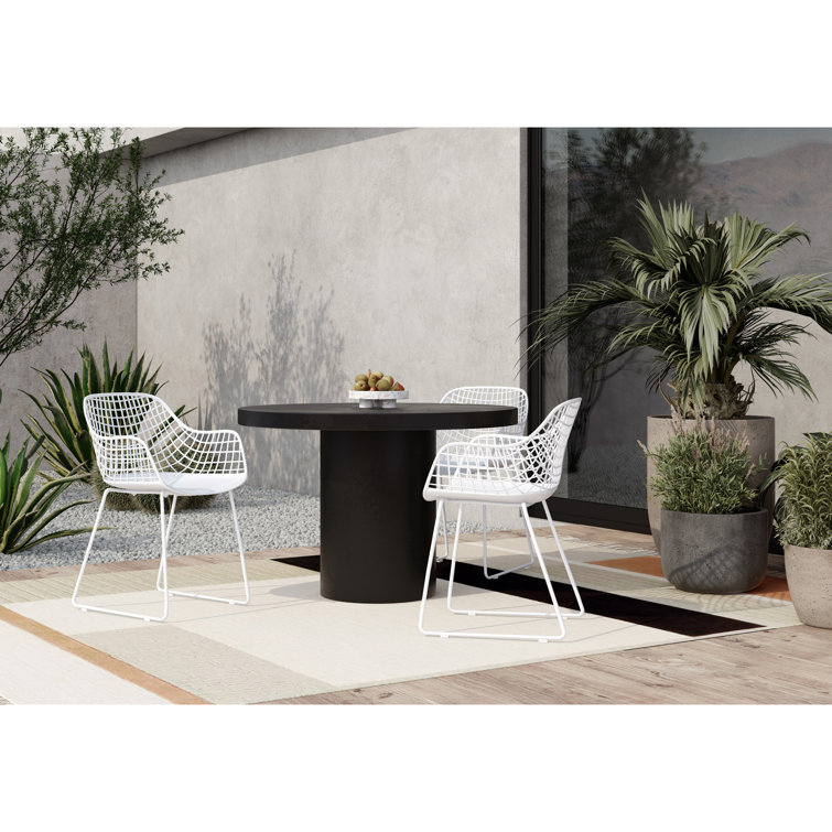 Cassius Black Concrete Round Formal Dining Table