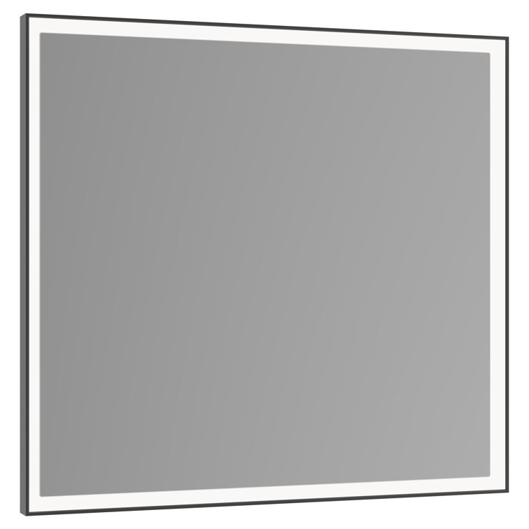 Modern Rectangular Silver Aluminum LED Bathroom Mirror