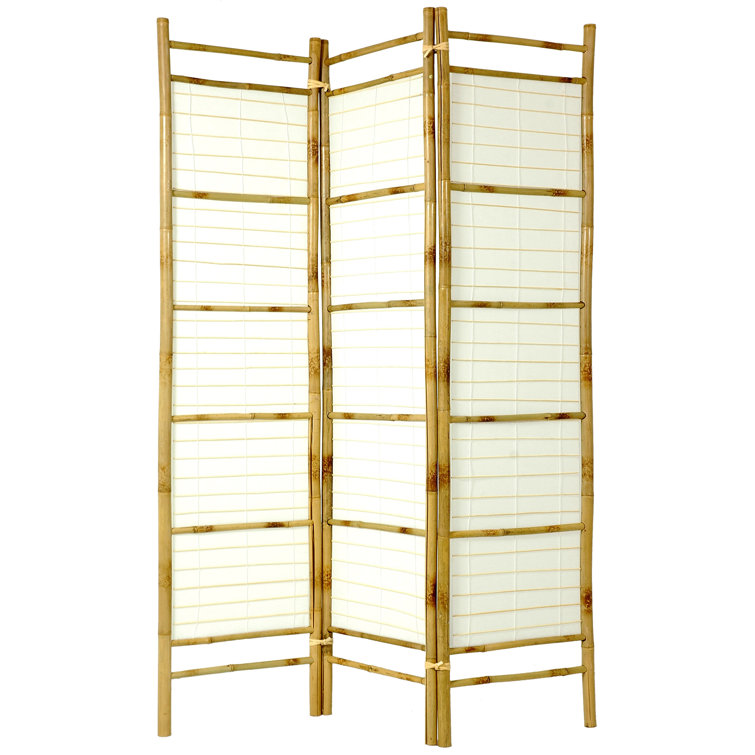 Burnt Bamboo and Rice Paper 3-Panel Shoji Screen