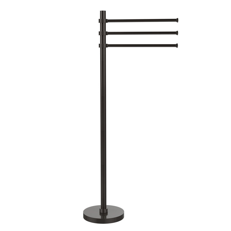 Oil Rubbed Bronze Freestanding Towel Stand with Pivoting Arms