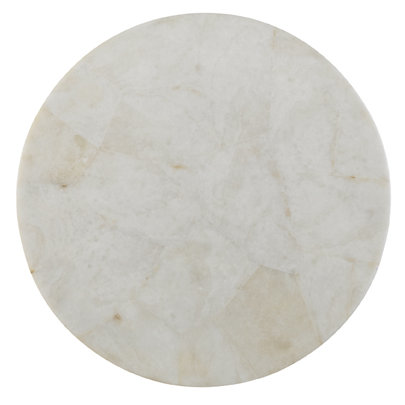 Banyan Oval Wood & Stone Accent Table in Beige/Brown