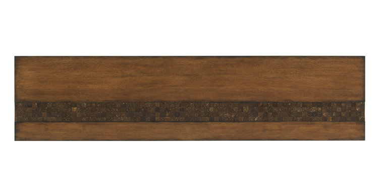 Transitional Brown Wood Rectangular Console Table