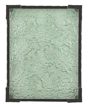 Transitional Black Metal and Glass Rectangular End Table