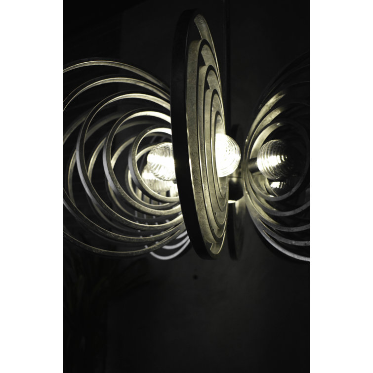 Silver Leaf 8-Light Chandelier with Ribbed Glass Spheres