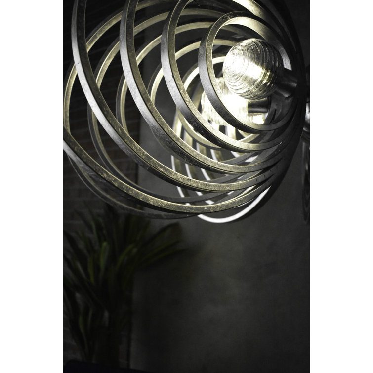 Silver Leaf 8-Light Chandelier with Ribbed Glass Spheres