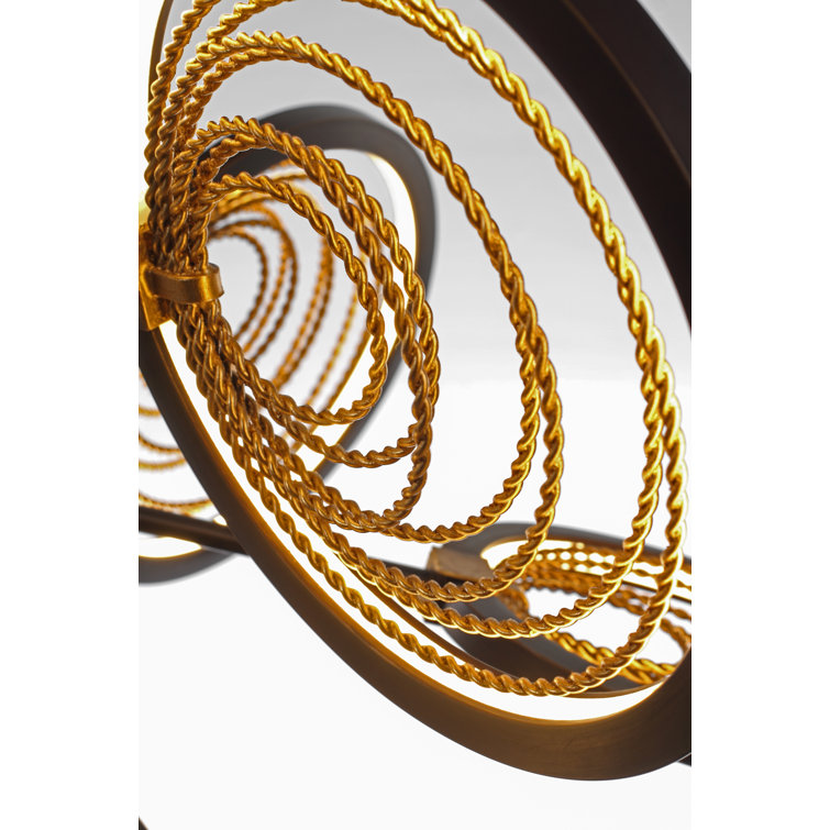 Bronze and Gold Modern LED Chandelier with Adjustable Arms