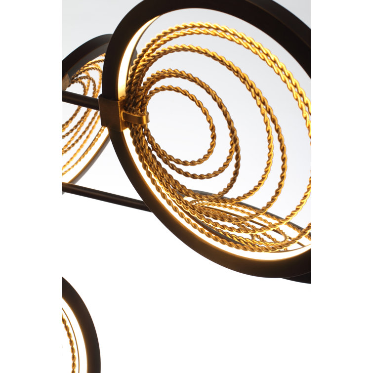 Bronze and Gold Modern LED Chandelier with Adjustable Arms
