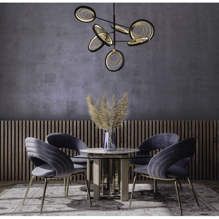 Bronze and Gold Modern LED Chandelier with Adjustable Arms
