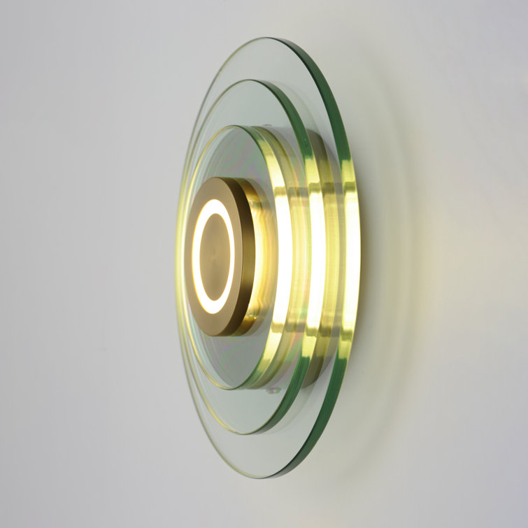 Clear Glass and Brass Modern Dimmable LED Wall Sconce