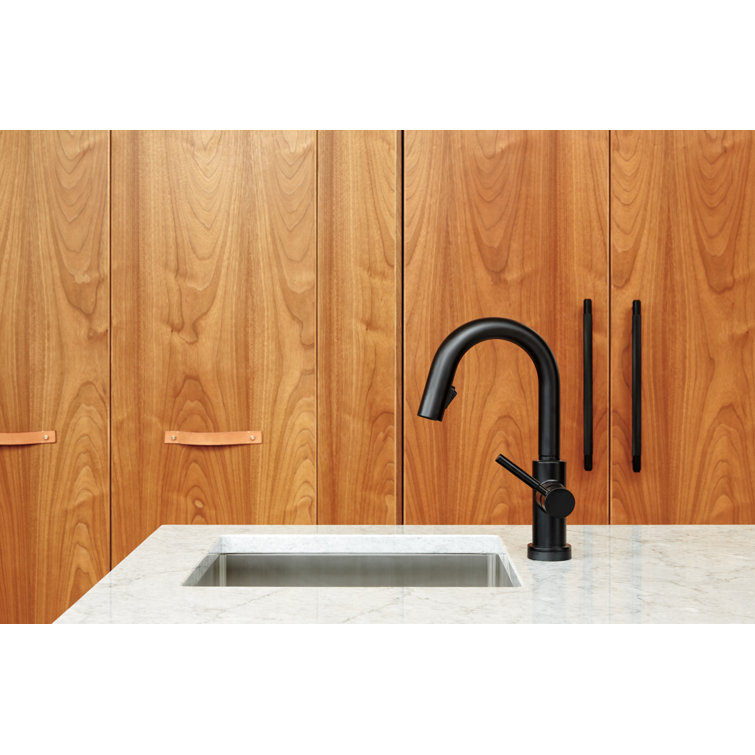 Matte Black Modern Pull-Down Kitchen Faucet with Spray