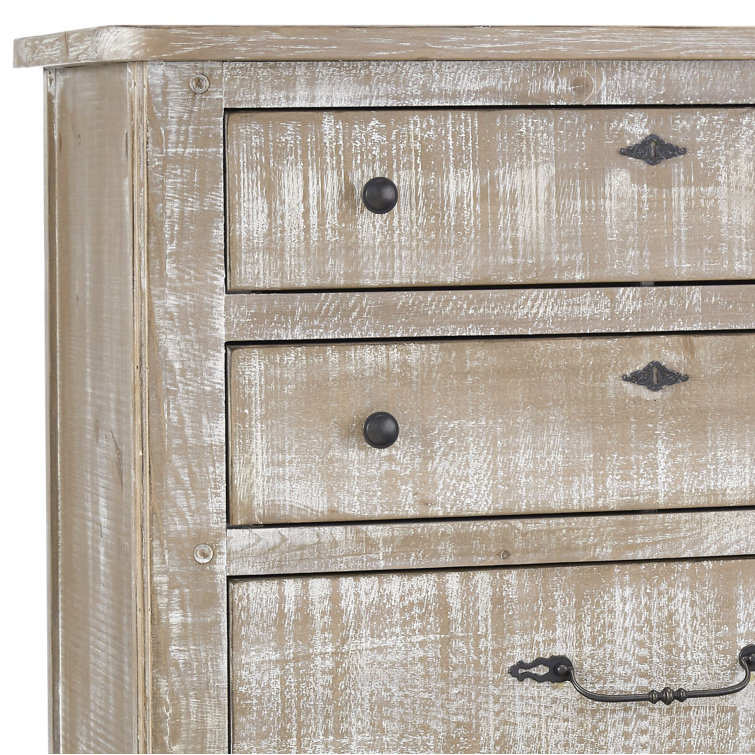 Chatsworth Chalk White 5-Drawer Farmhouse Chest with Bronze Hardware