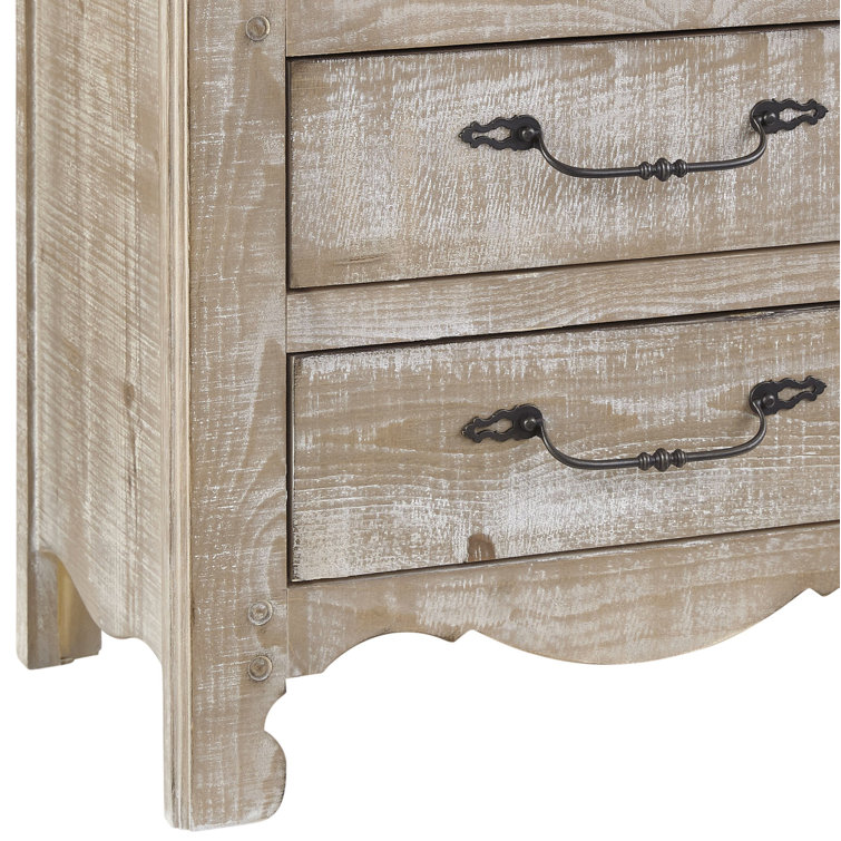Chatsworth Traditional White 3-Drawer Nightstand with Bronze Hardware
