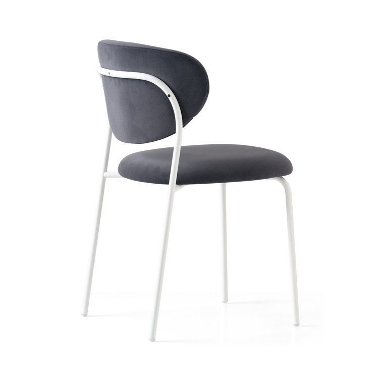Optic White & Forest Green Lacquered Metal Upholstered Chair