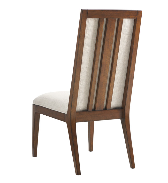Cobblestone Ivory Linen and Wood Transitional Side Chair