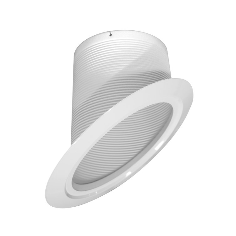 6'' White Aluminum Baffle Recessed Trim for Sloped Ceilings