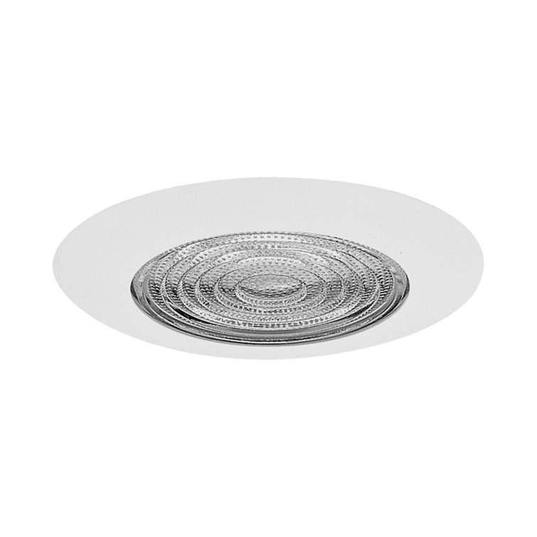 6'' White Glass Shower Recessed Trim with Fresnel Lens