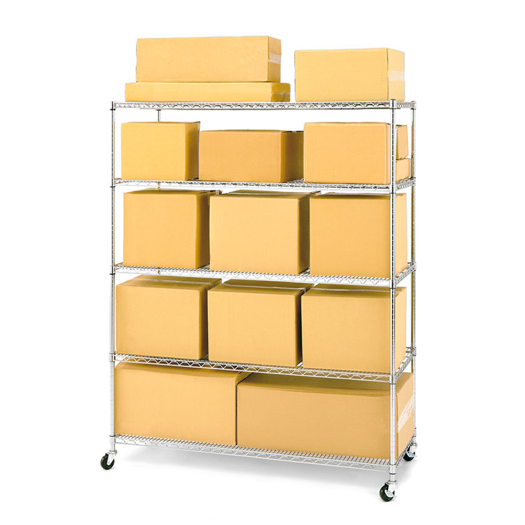 UltraDurable 5-Tier Steel Shelving with Wheels, 60" W x 24" D