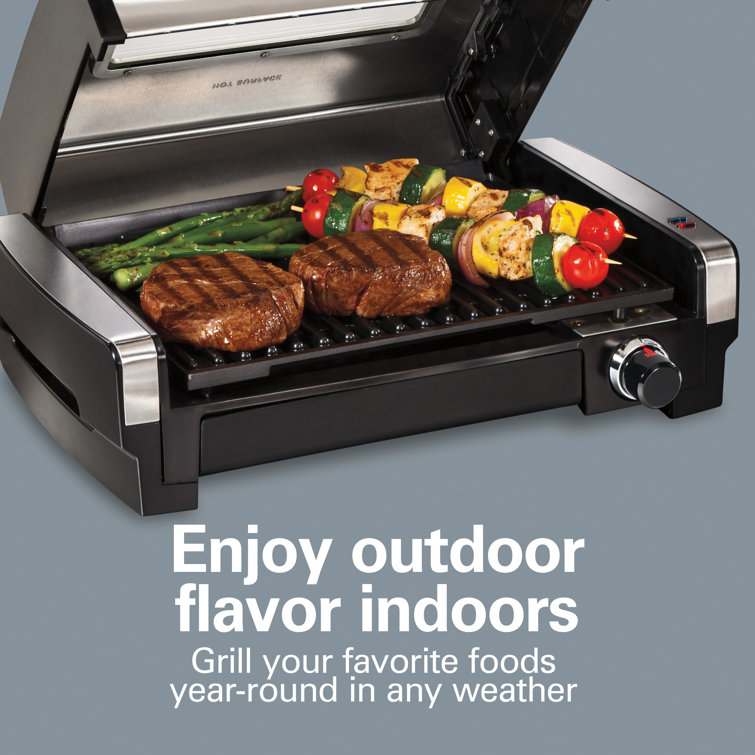 Stainless Steel Electric Indoor Searing Grill with Viewing Window
