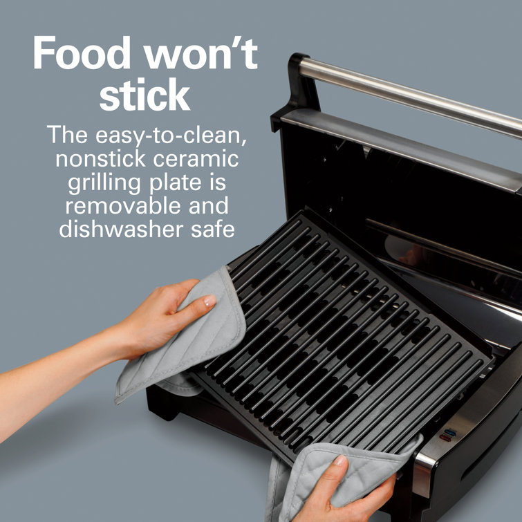 Stainless Steel Electric Indoor Searing Grill with Viewing Window
