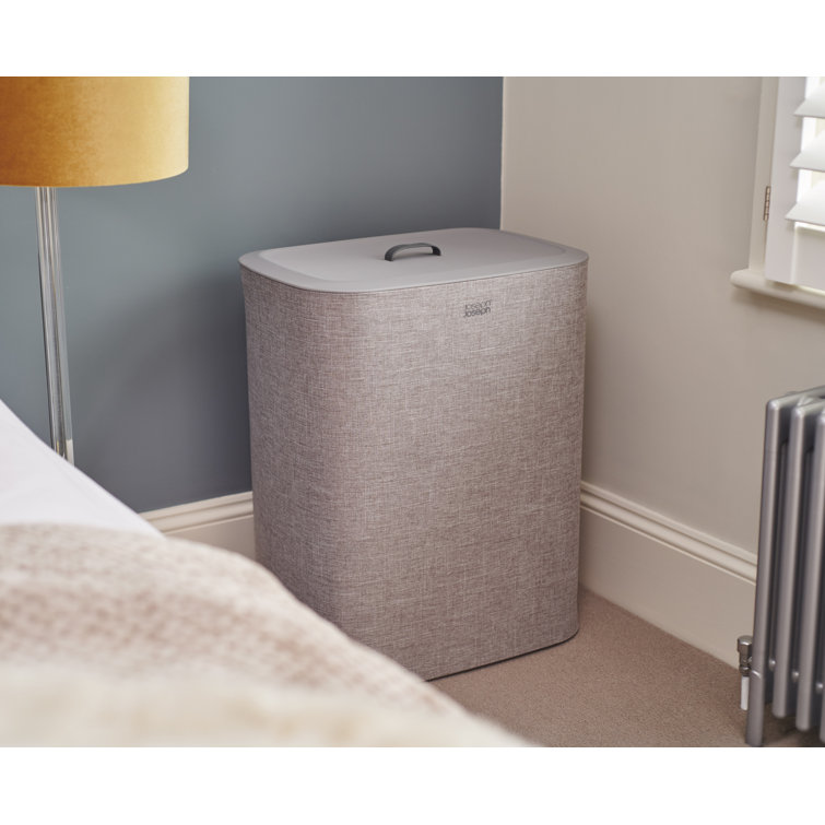 Gray Plastic Kids Laundry Sorter with Lid