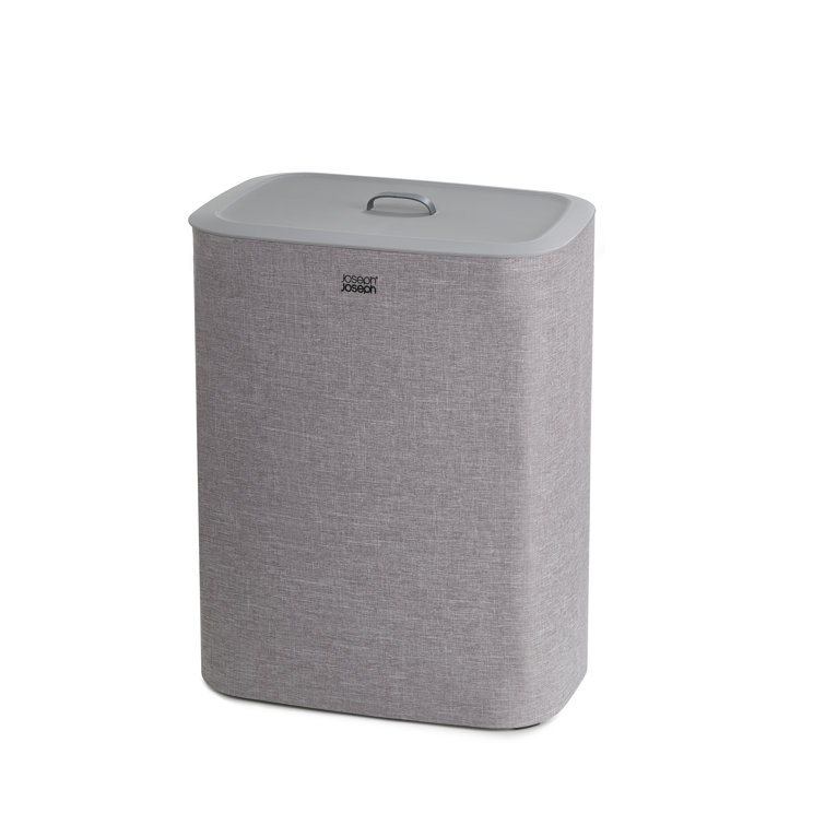 Gray Plastic Kids Laundry Sorter with Lid