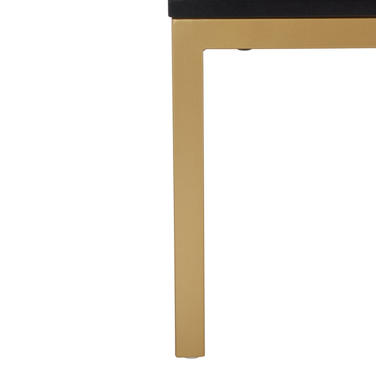 Zadie Coastal Black and Gold Rattan Sideboard with Storage