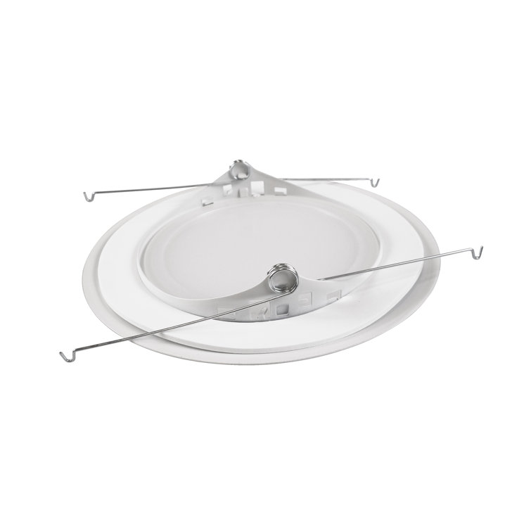 White Glass 6'' Shower Recessed Trim with Frosted Lens